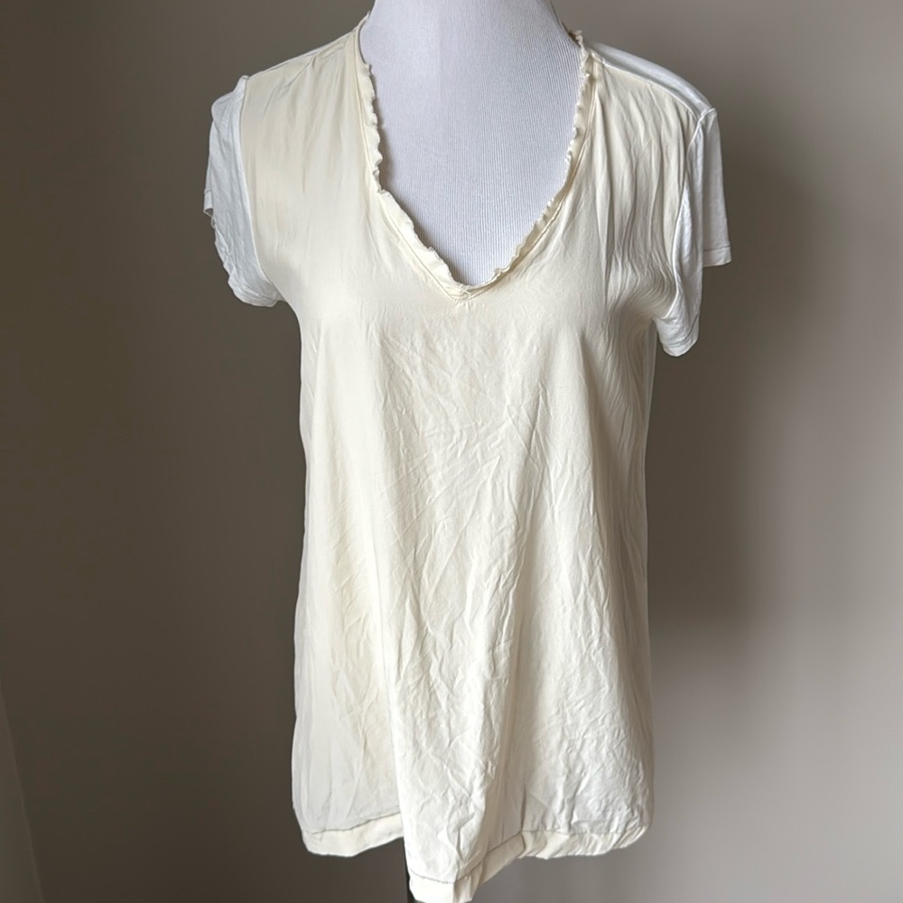 Rag & Bone Silk Front V-neck Top